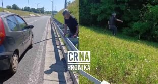 (VIDEO) Lekcija za bahatost: Muškarac prisiljen da pokupi smeće koje je bacio iz auta kod Drugovića